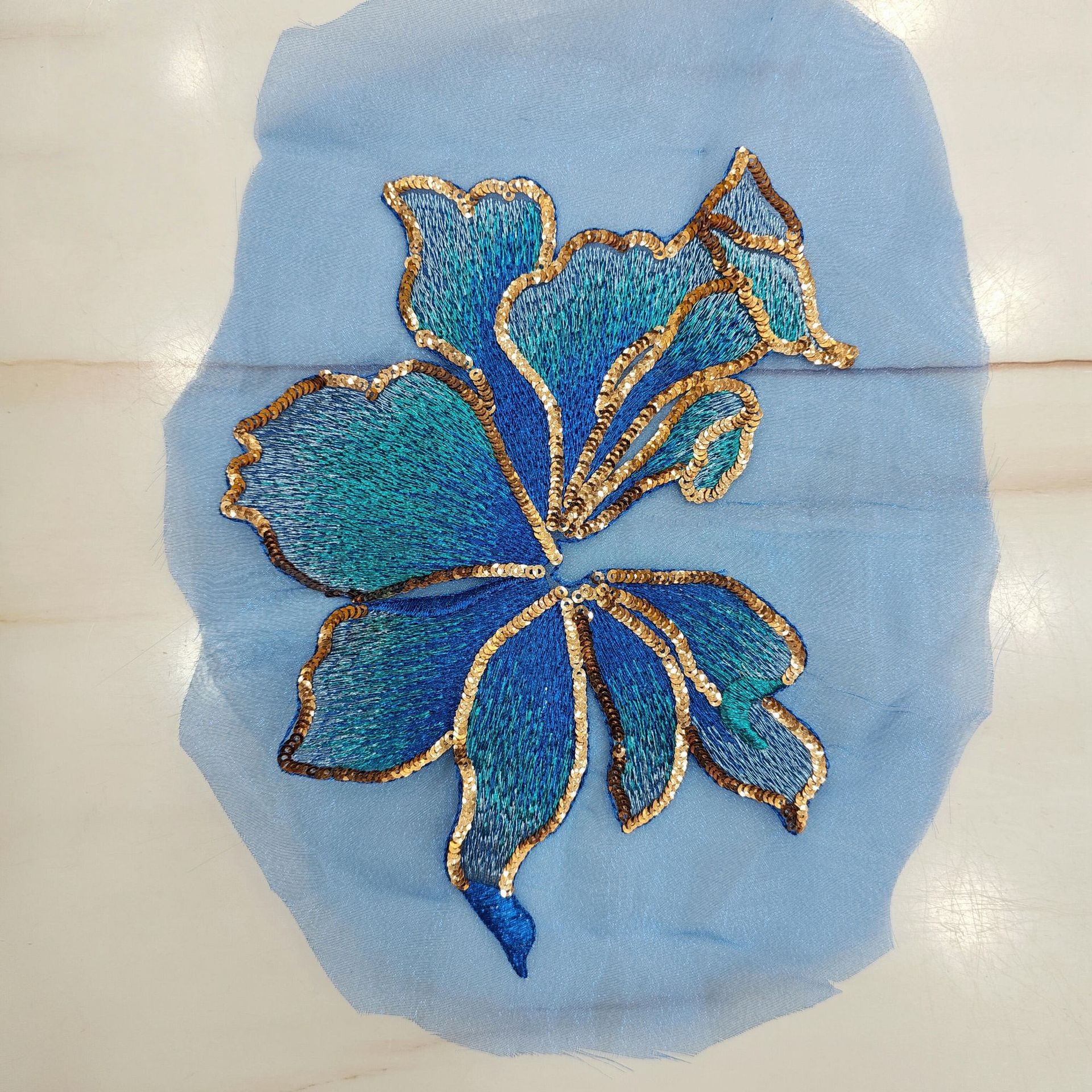 Embellishment Crafts - Organza Embroidery Applique Patch Sequin Embellished