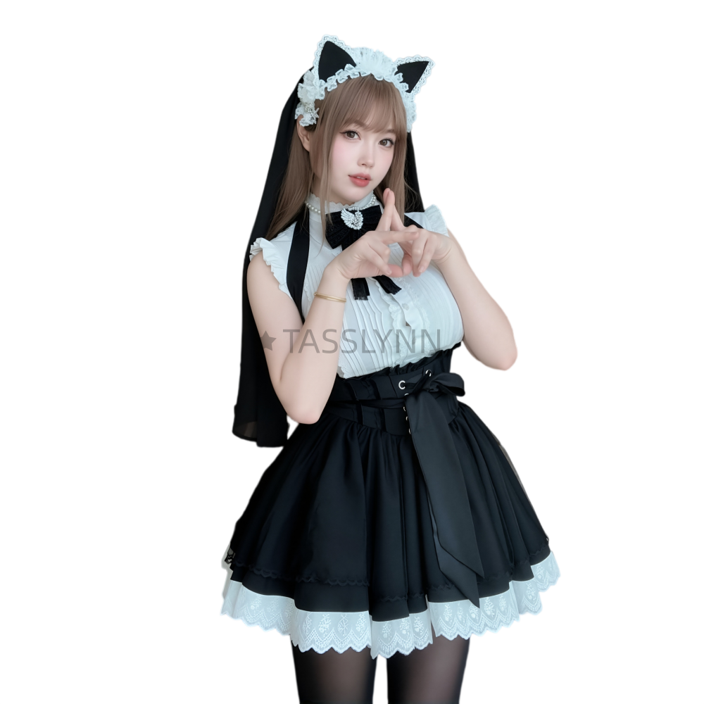 Cat Ear Nun Maid Dress Women's - огляд і ціна Embellish Knit