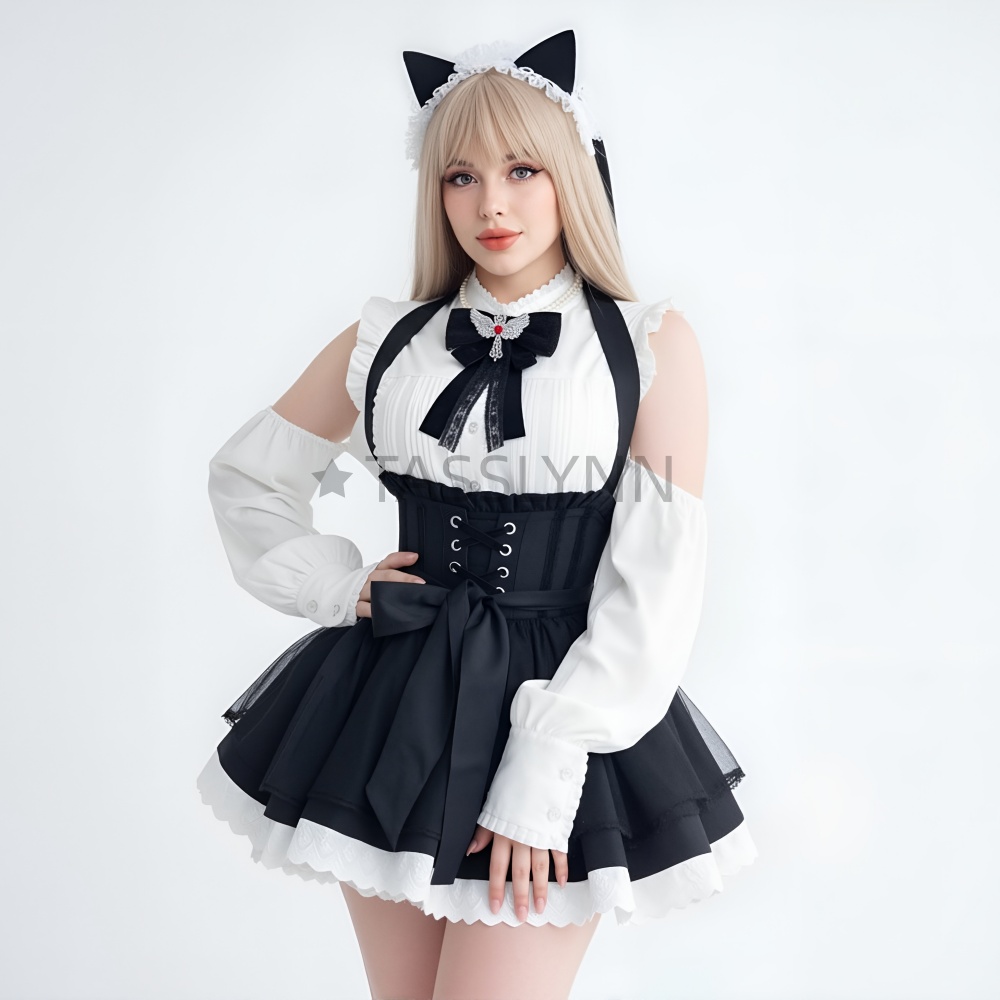 Cat Ear Nun Maid Dress Women's - огляд і ціна Embellish Knit