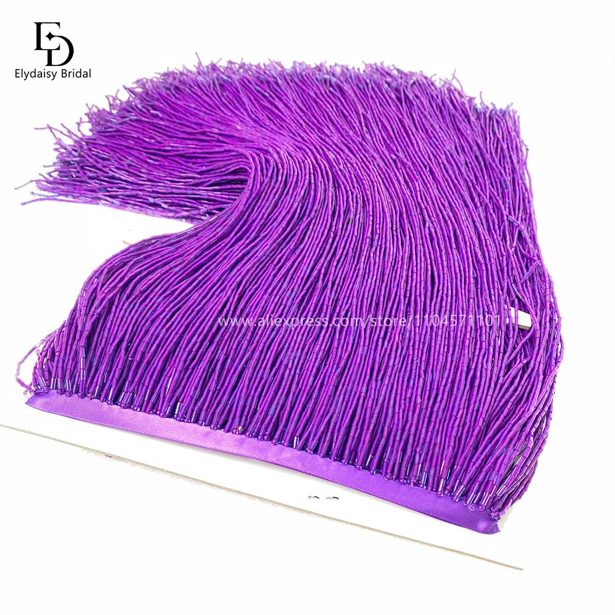 30CM Long Purple Green Black B - огляд і ціна Beaded Trim Fringe