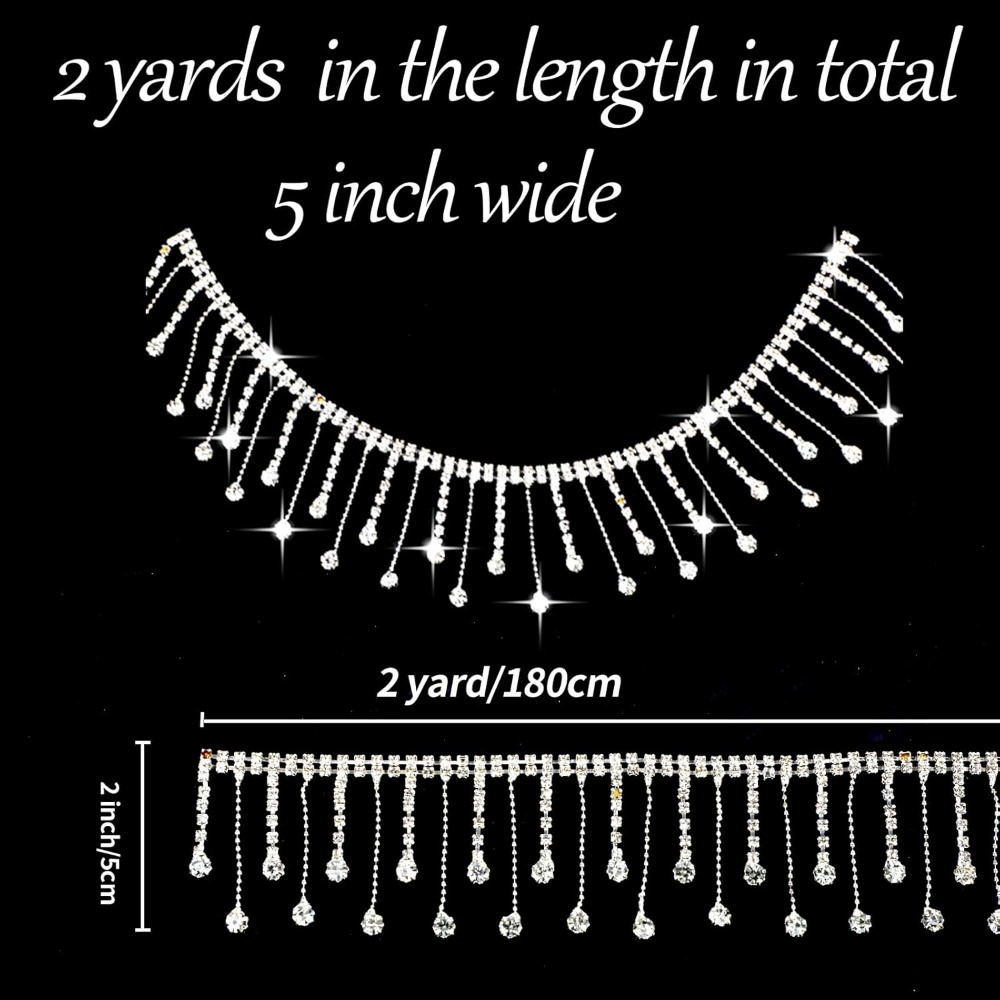 2 Yards Rhinestone Fringe Trim - огляд і ціна Beaded Trim Fringe