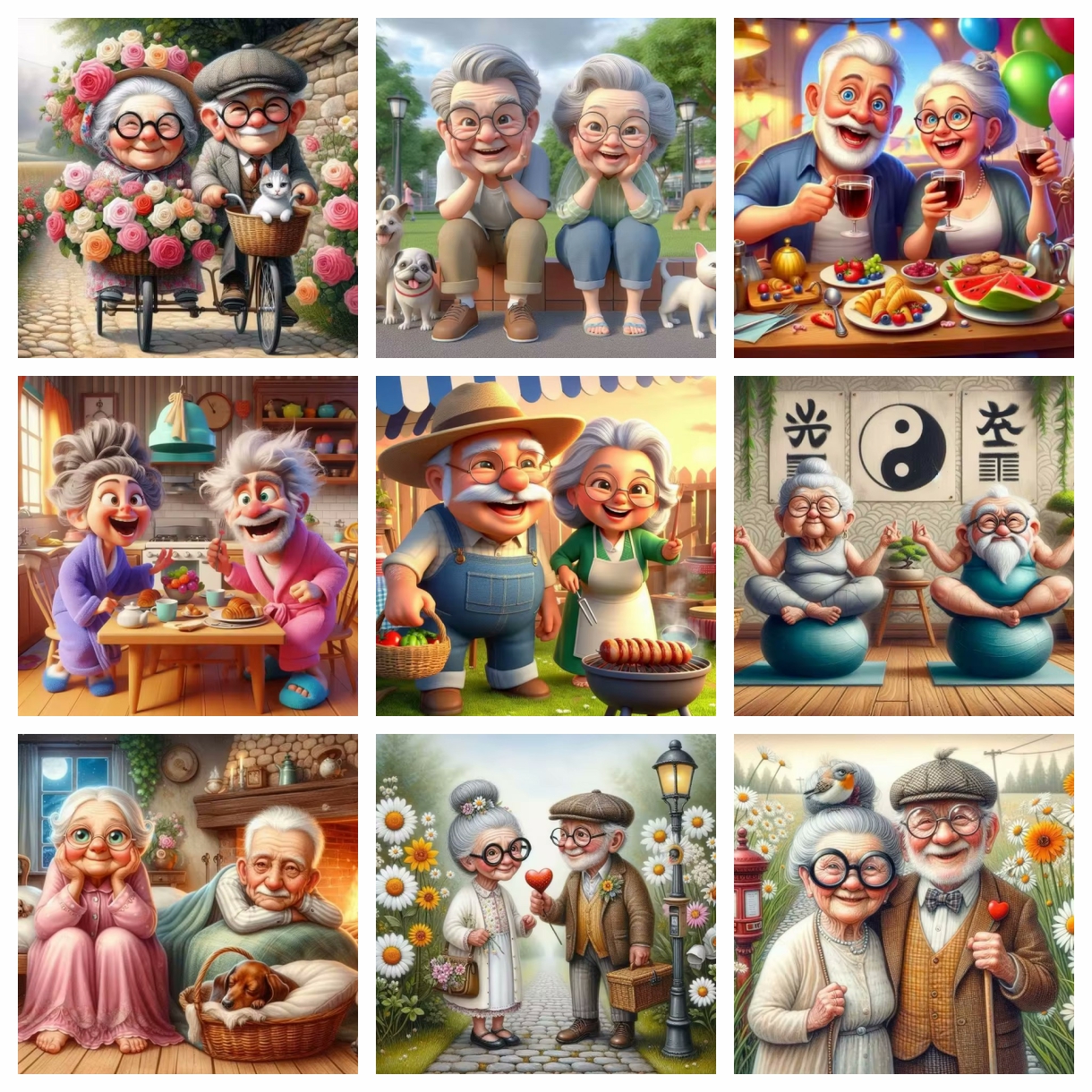 Cartoon Happy Old Couple 5D Fu - огляд і ціна Embroidery Embellishments