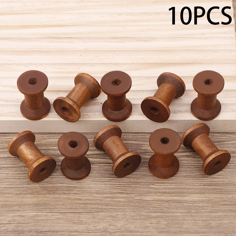 10Pc Vintage Wooden Spools DIY - огляд і ціна Organza Ribbon Spool