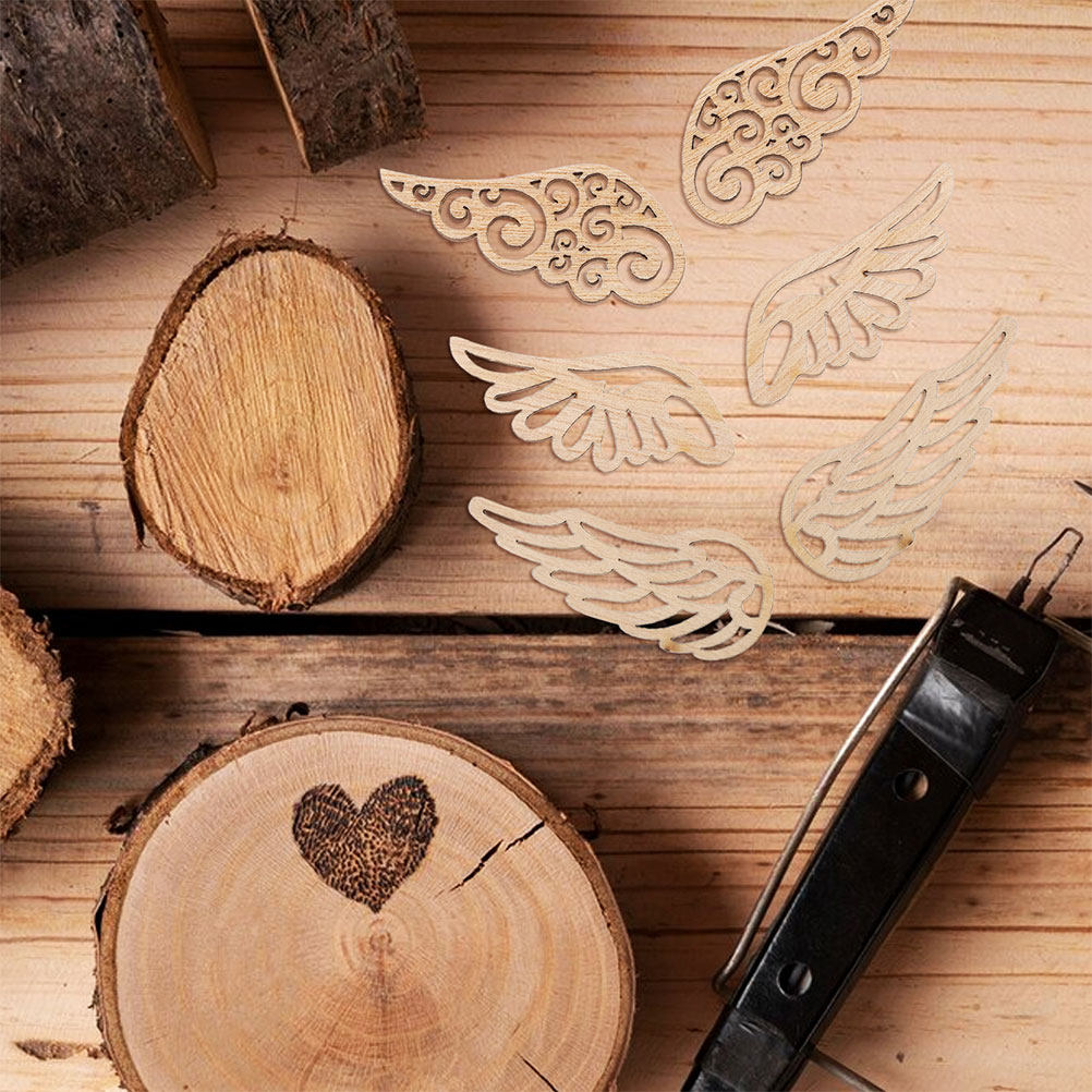80Pcs Vintage Wooden Angel Win - огляд і ціна Christmas Craft Embellishment