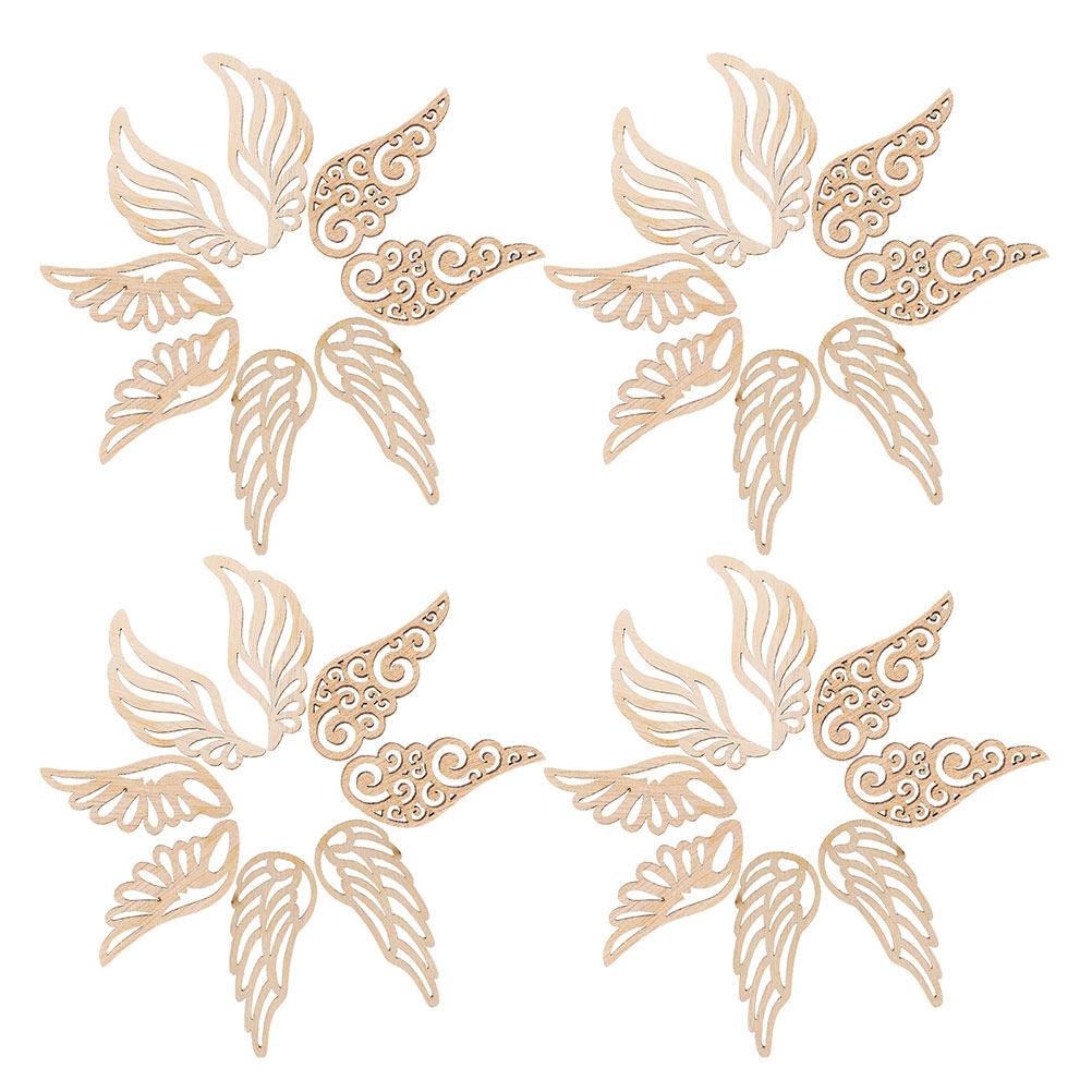 80Pcs Vintage Wooden Angel Win - огляд і ціна Christmas Craft Embellishment