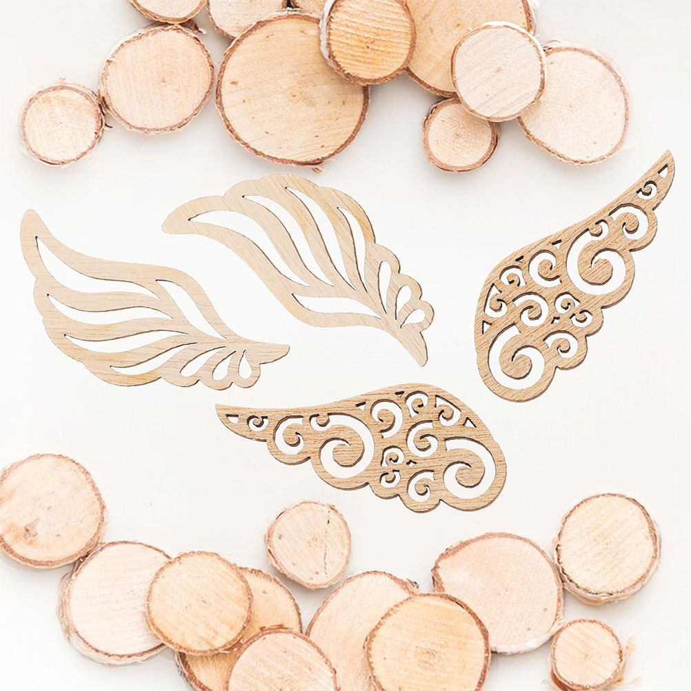 80Pcs Vintage Wooden Angel Win - огляд і ціна Christmas Craft Embellishment