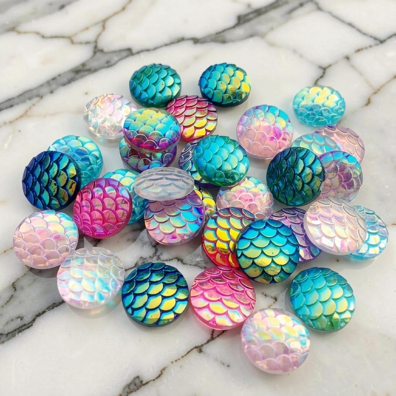 80pcs 12mm Mermaid Fish Scale  - огляд і ціна Embellishment Glue Craft