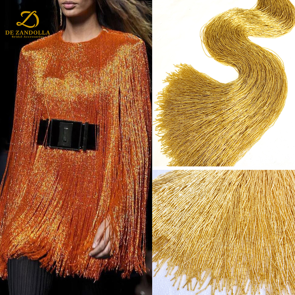 100cm Length Gold Red Crystal  - огляд і ціна Beaded Trim Fringe