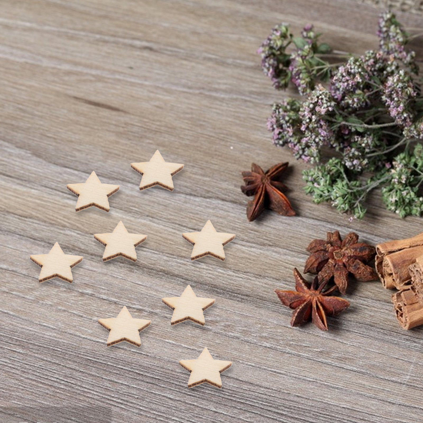 50Pcs Mini Wooden Star Cutouts - огляд і ціна Christmas Craft Embellishment