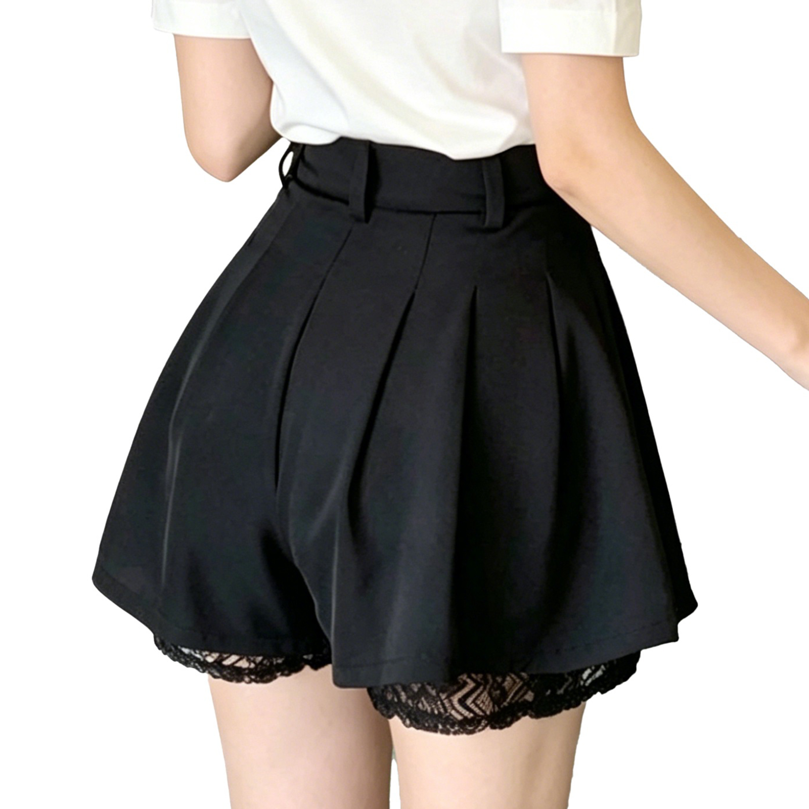Women High Waist Tailored Trou - огляд і ціна Elastic Lace Trim