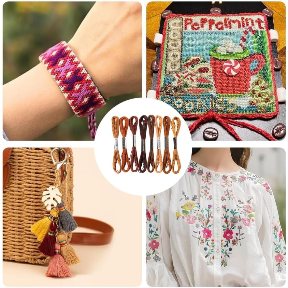 8 Skeins 6 Strands Brown Embro - огляд і ціна Embroidery Embellishments