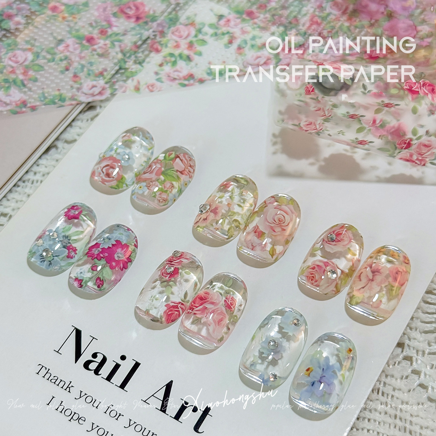 10 Rolls Rose Flower Nail Foil - огляд і ціна Glitter Vinyl Roll