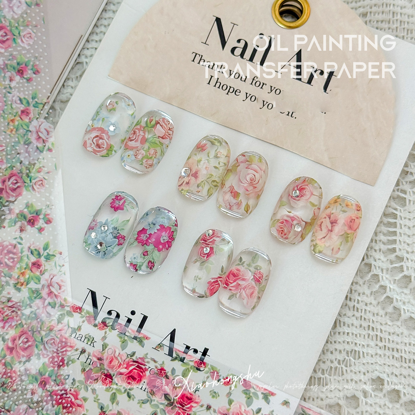 10 Rolls Rose Flower Nail Foil - огляд і ціна Glitter Vinyl Roll