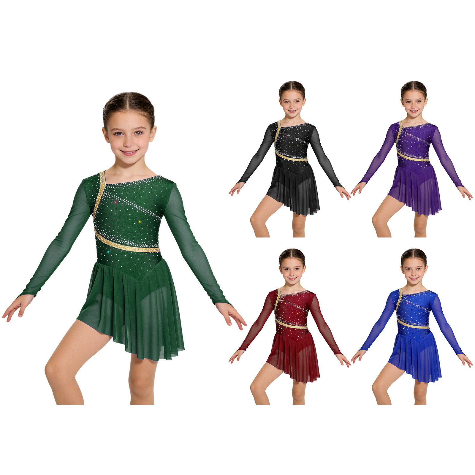 Kids Girls Figure Skating Lyri - огляд і ціна Rhinestone Banding Trim