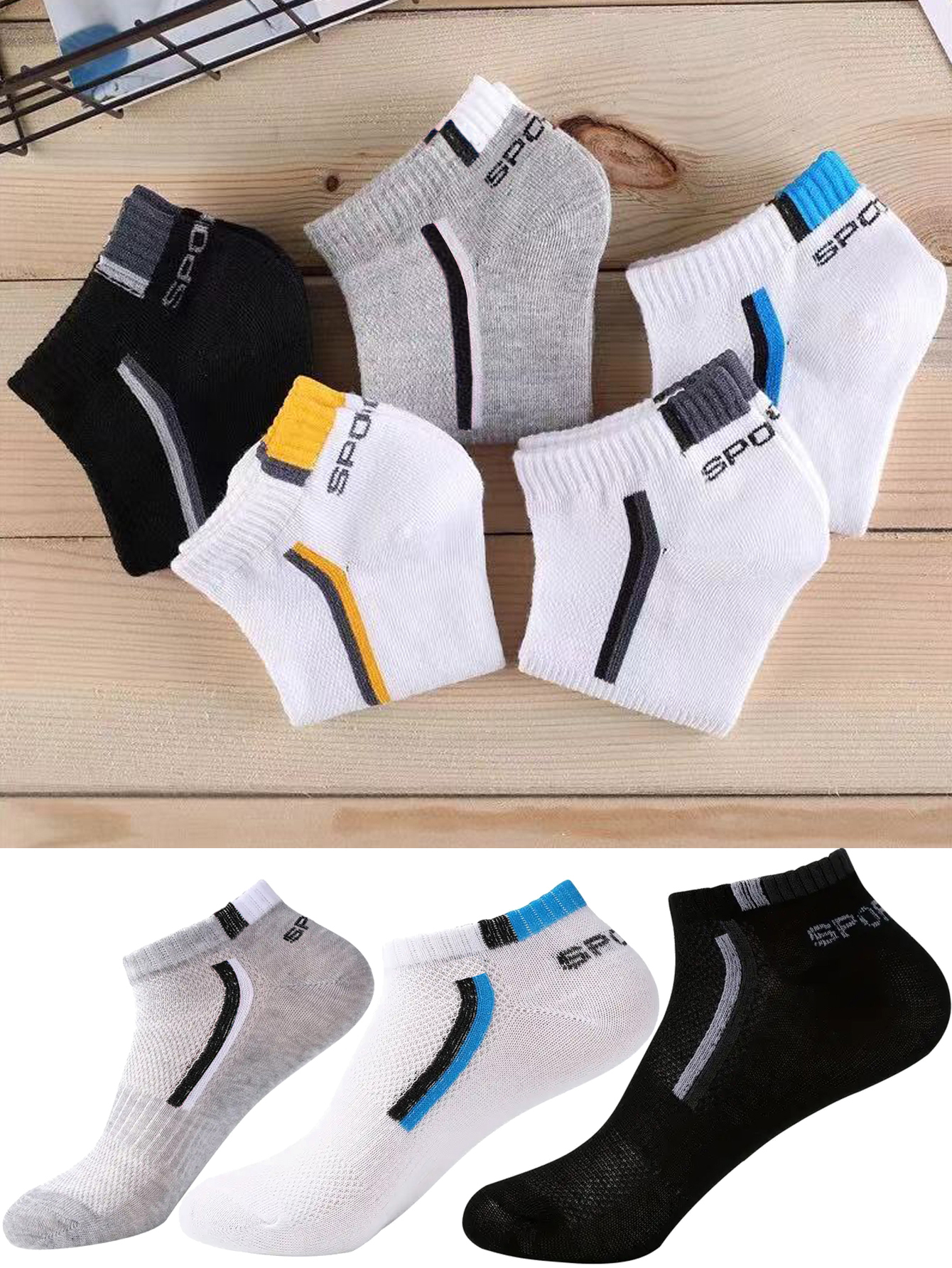 5/40 Pairs Mens Ankle Boat Soc - огляд і ціна Embellish Knit
