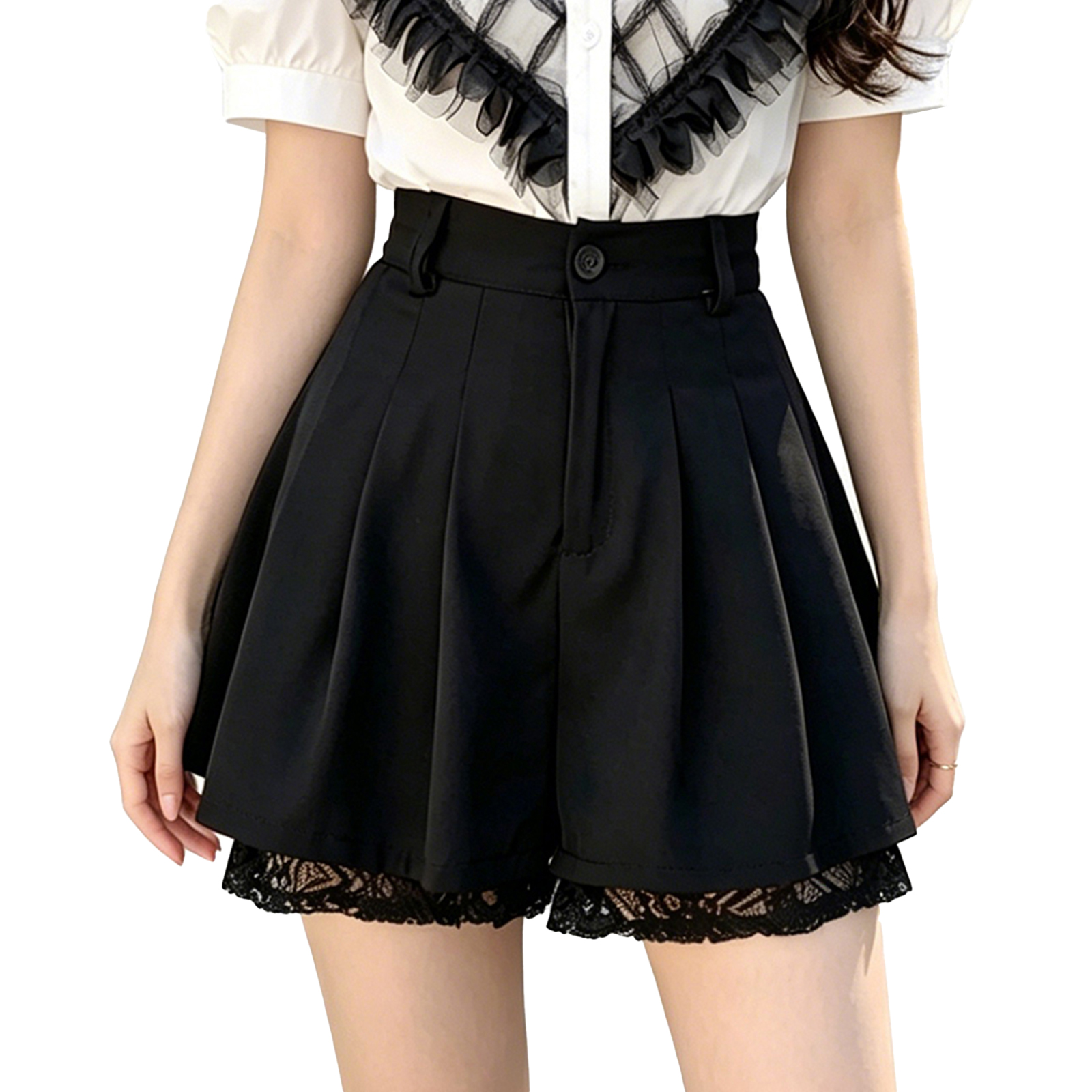Women Casual High Waist Tailor - огляд і ціна Elastic Lace Trim