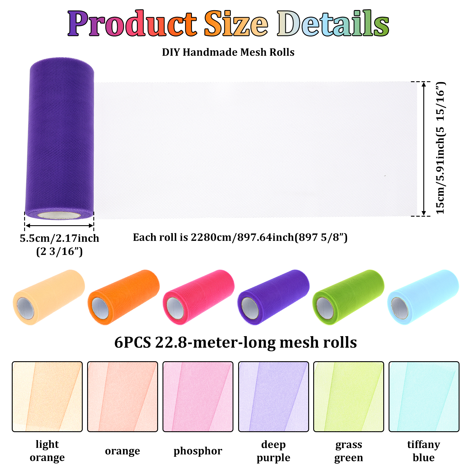 6 Colours Organza Tulle Fabric - огляд і ціна Organza Ribbon Spool