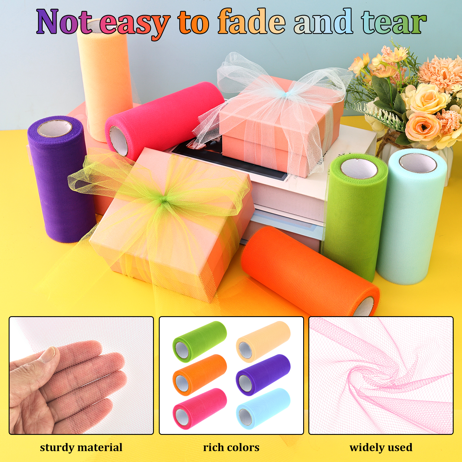 6 Colours Organza Tulle Fabric - огляд і ціна Organza Ribbon Spool