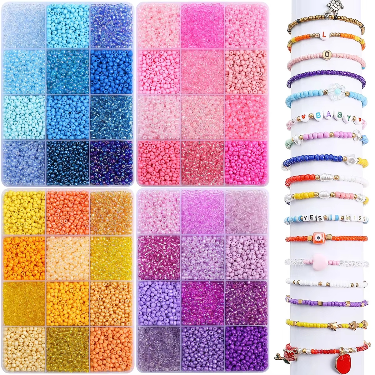 3600pcs 3mm Glass Seed Beads,  - огляд і ціна Craft Embellishment Storage