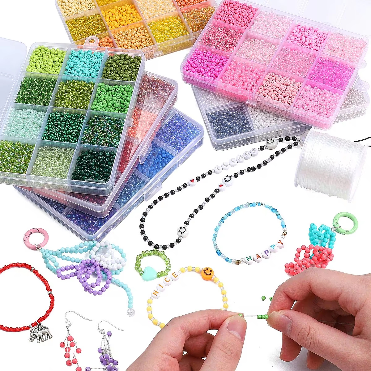 3600pcs 3mm Glass Seed Beads,  - огляд і ціна Craft Embellishment Storage