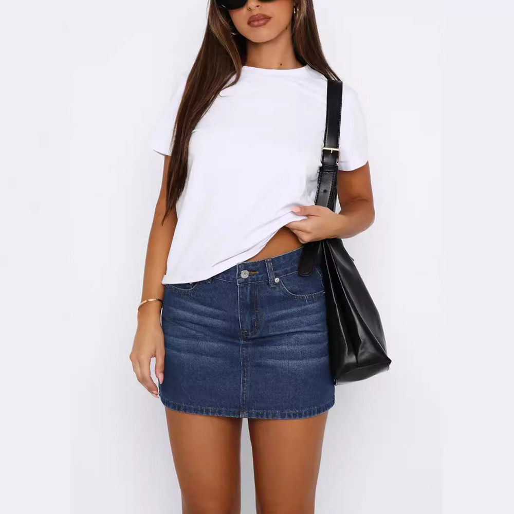 Womens Denim Short Skirts Jean - огляд і ціна Embellish Knit