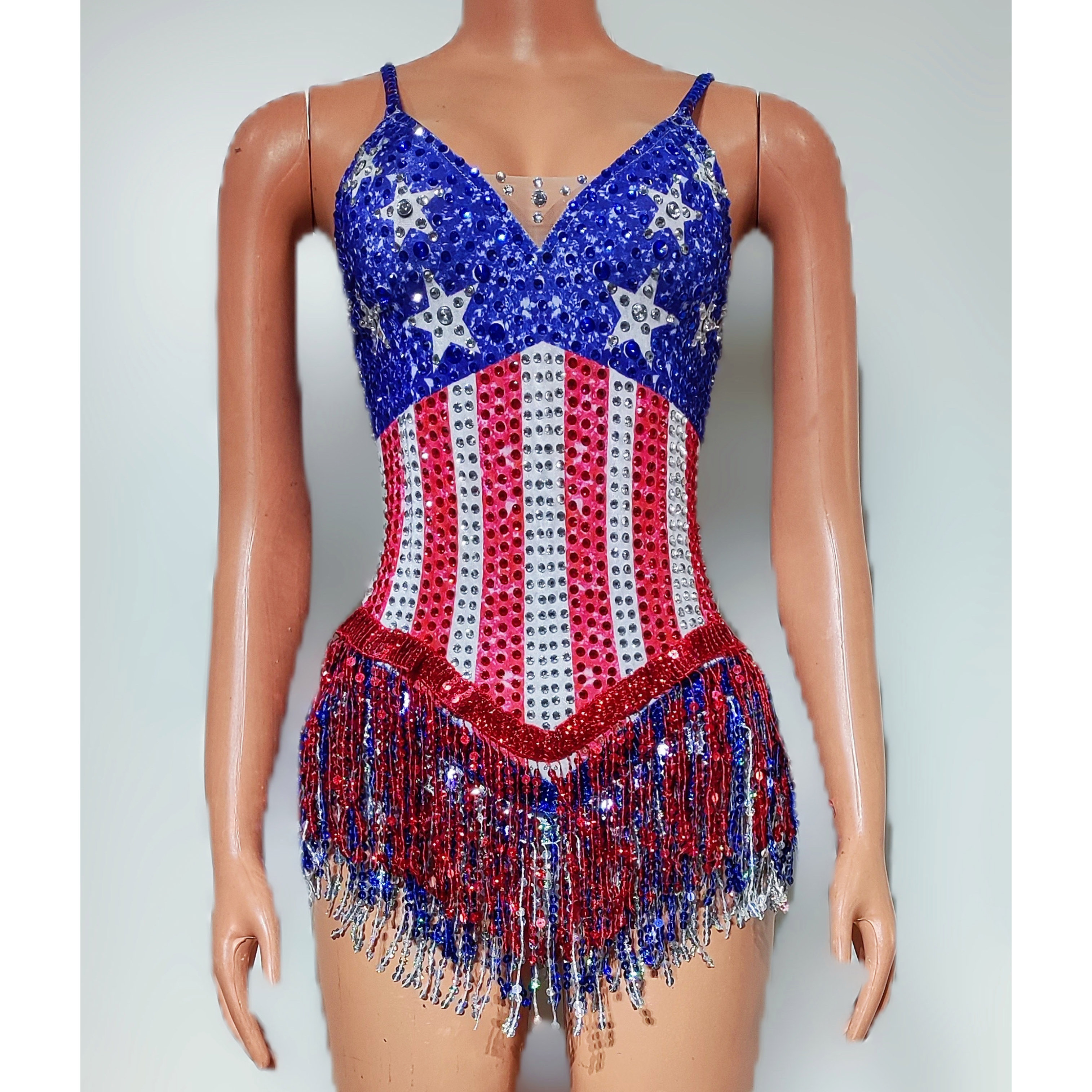 Dance Singer Costume Bar Night - огляд і ціна Rhinestone Banding Trim