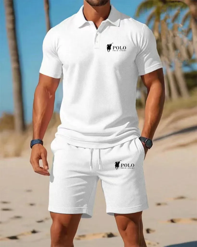 Men's Polo Shirt Set Summer Qu - огляд і ціна Embellish Knit