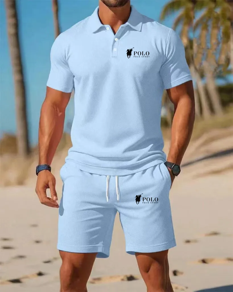 Men's Polo Shirt Set Summer Qu - огляд і ціна Embellish Knit