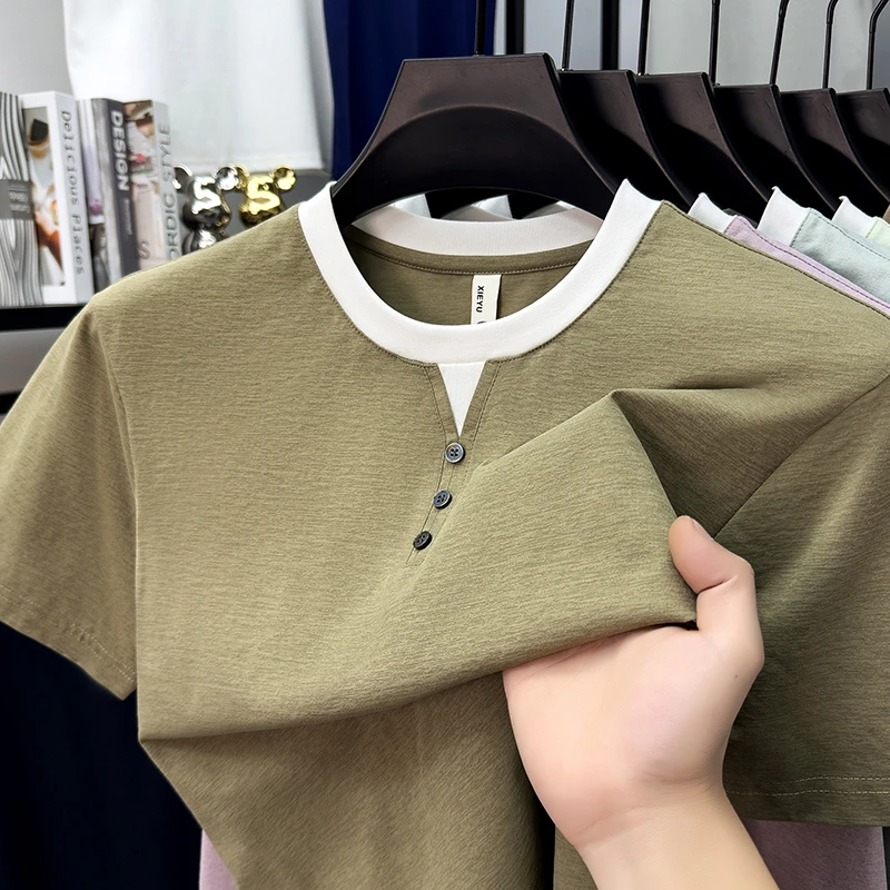 Mens Short Sleeve Henley Neck  - огляд і ціна Embellish Knit