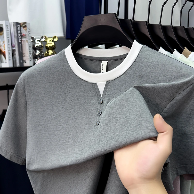 Mens Short Sleeve Henley Neck  - огляд і ціна Embellish Knit