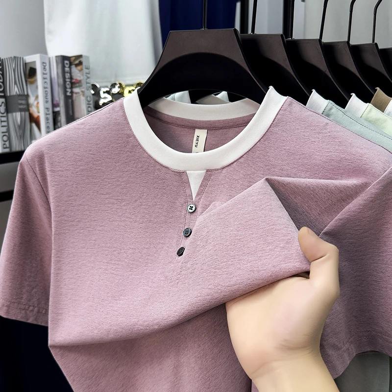 Mens Short Sleeve Henley Neck  - огляд і ціна Embellish Knit