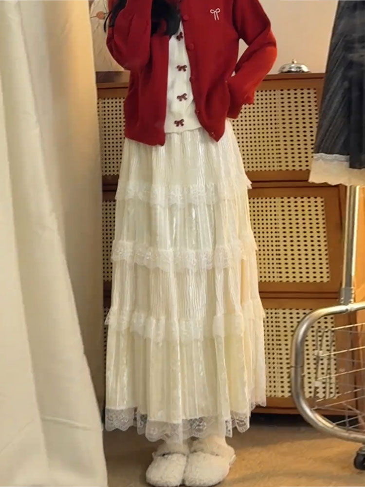 Elegant High Waist  Skirt in S - огляд і ціна Elastic Lace Trim