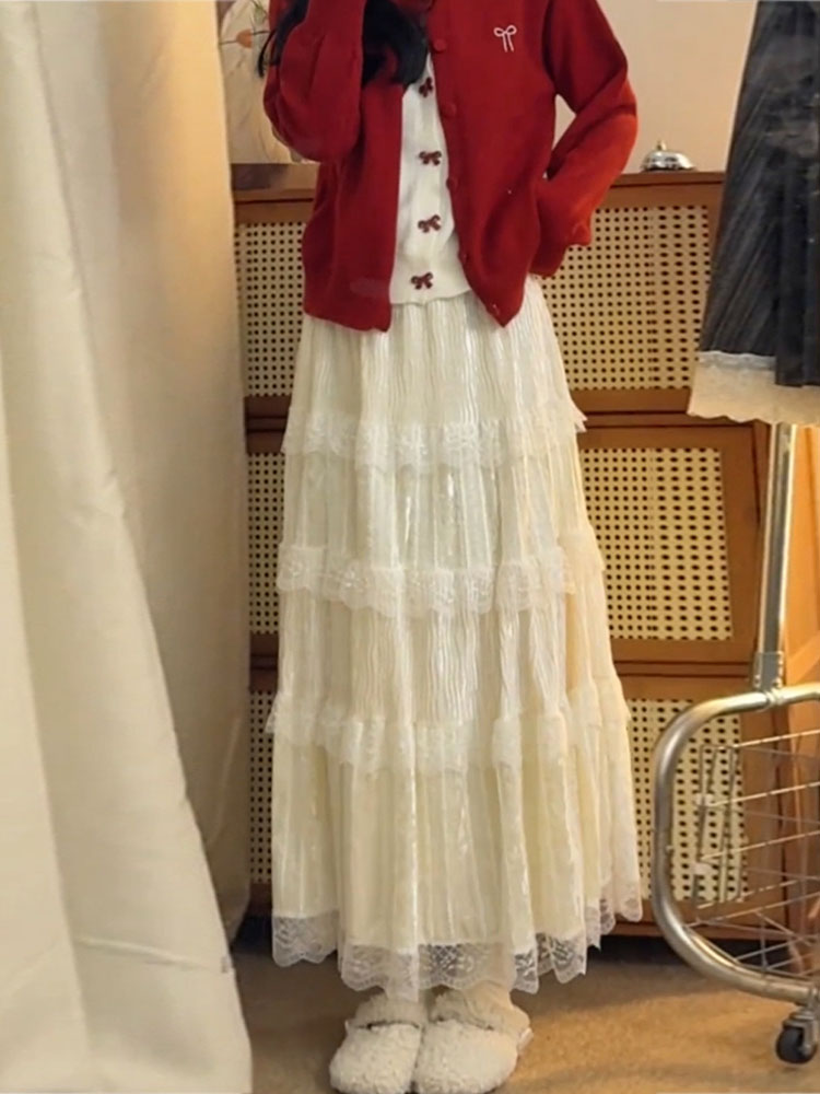 Elegant High Waist  Skirt in S - огляд і ціна Elastic Lace Trim