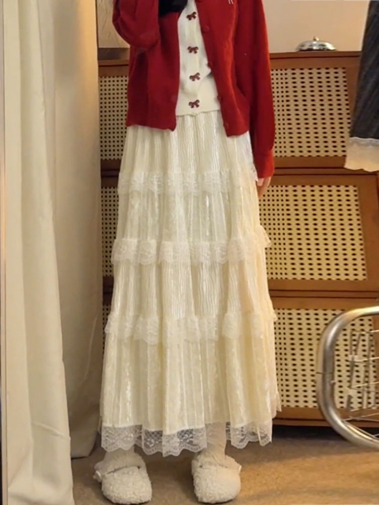 Elegant High Waist  Skirt in S - огляд і ціна Elastic Lace Trim