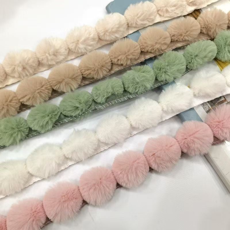 3cm Faux Rabbit Fur Pom Pom Ba - огляд і ціна Lace Ribbon Trim