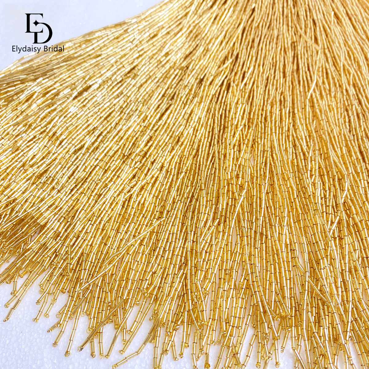 ELYDAISY 1Meter Length Champag - огляд і ціна Beaded Trim Fringe