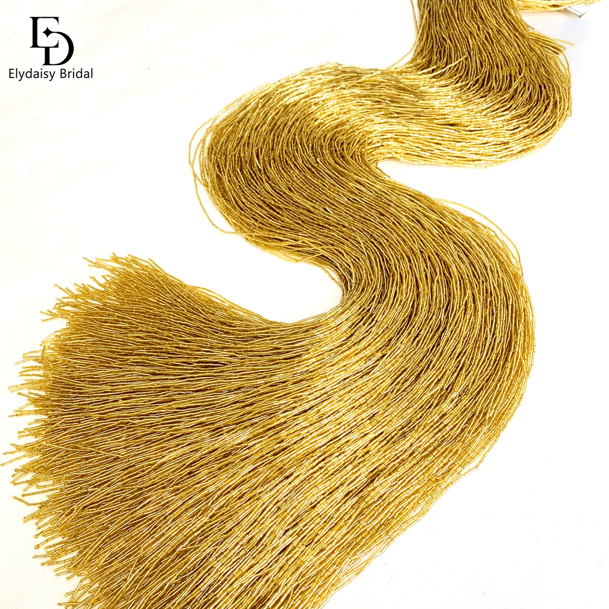 ELYDAISY 1Meter Length Champag - огляд і ціна Beaded Trim Fringe