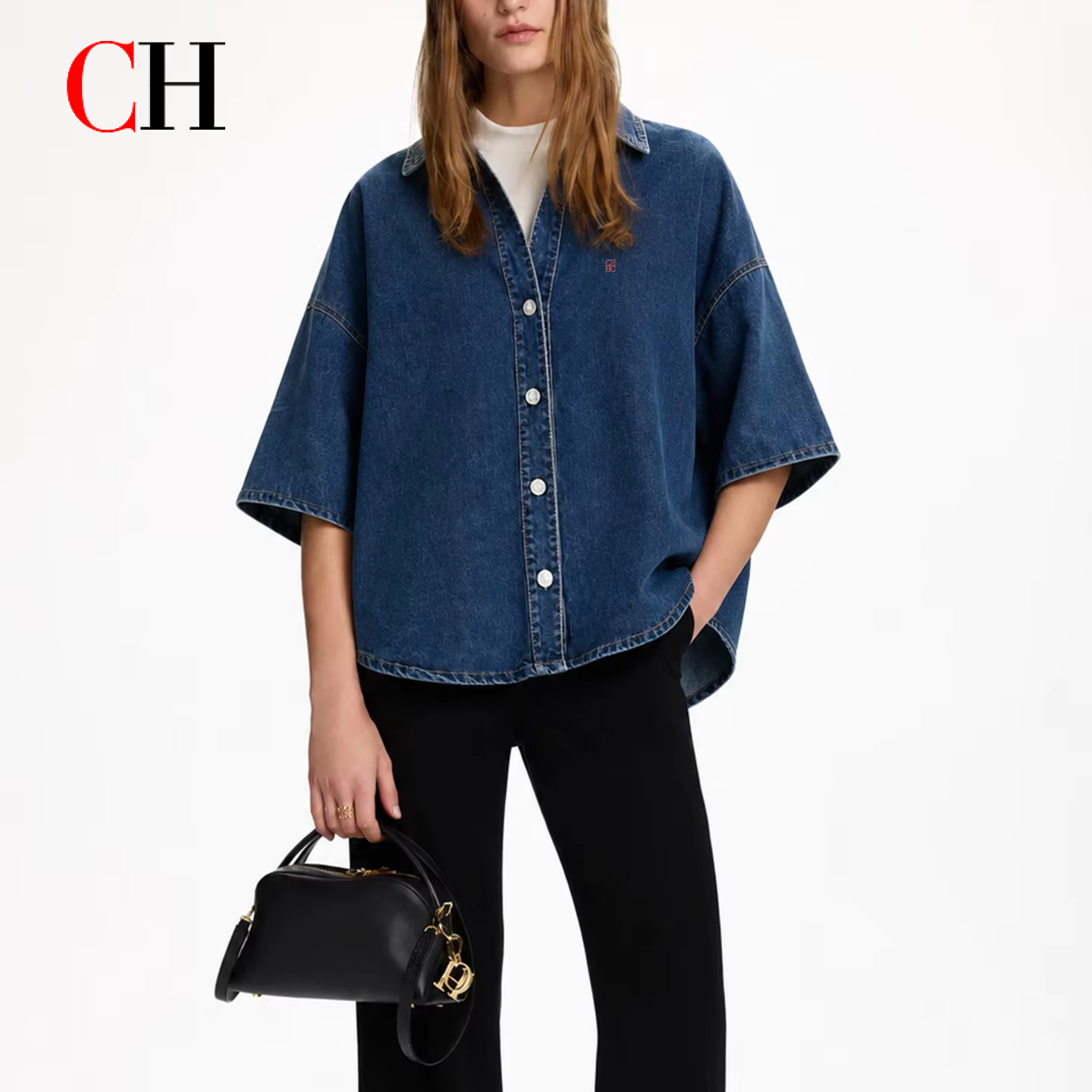 CH Letter Embroidered Solid Co - огляд і ціна Embellish Knit