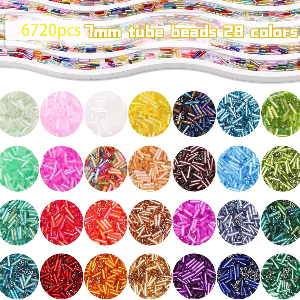 About 6720Pcs/Box 7mm 28 Color - огляд і ціна Craft Embellishment Storage