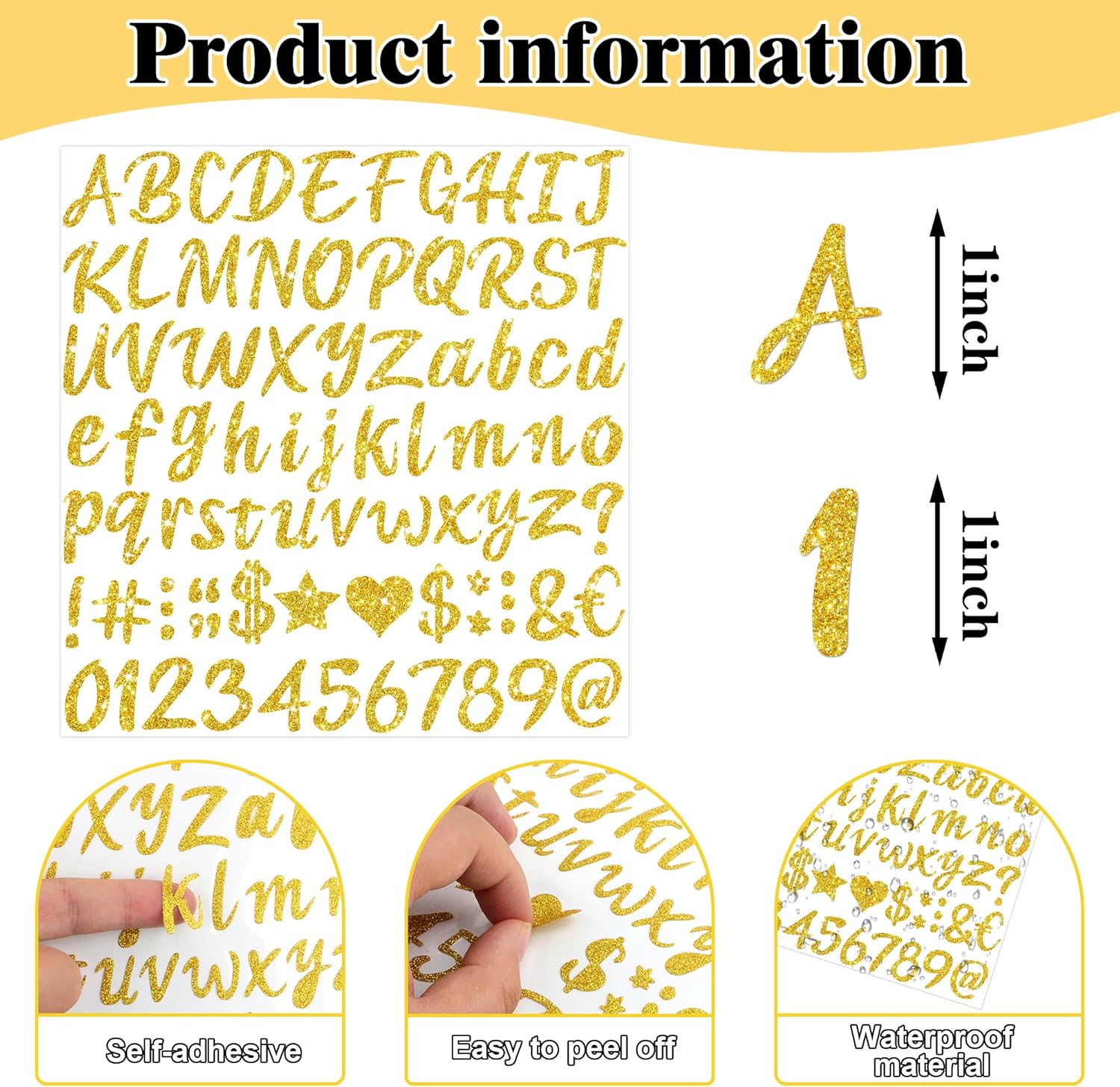664 Pcs/8Sheets Gold Glitter A - огляд і ціна Glitter Vinyl Roll