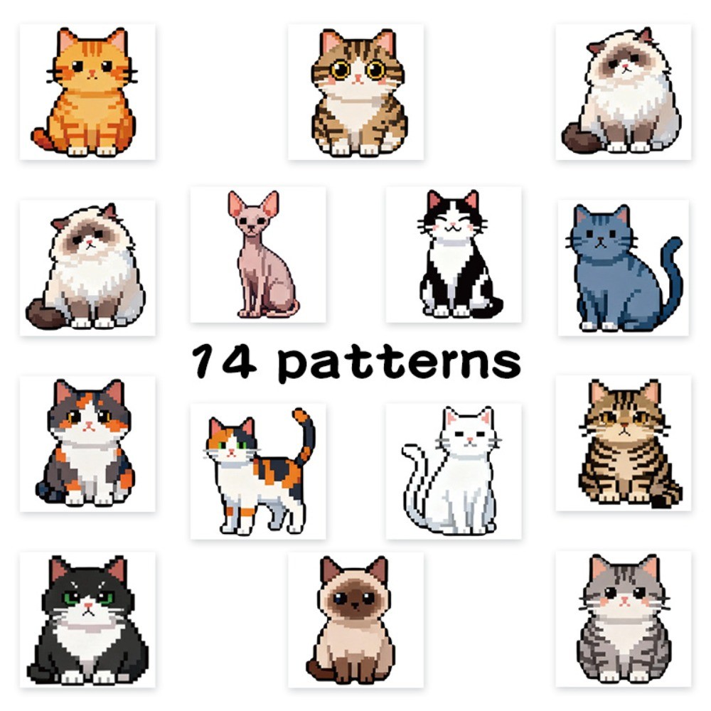 500 Pcs/Roll Cute Pixel Cat St - огляд і ціна Craft Embellishment World