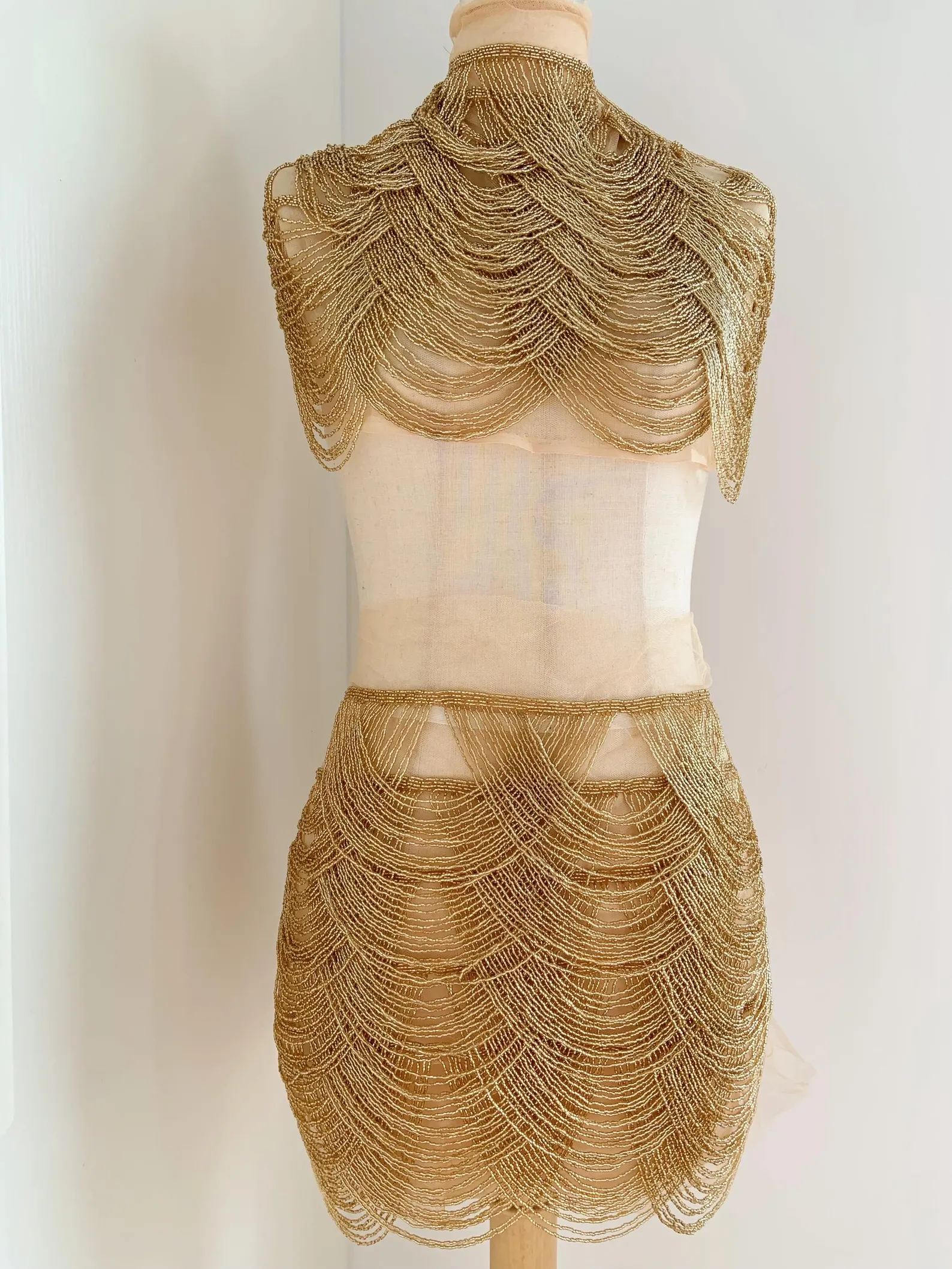 Silver Chains Cape Fabric, Bea - огляд і ціна Beaded Trim Fringe