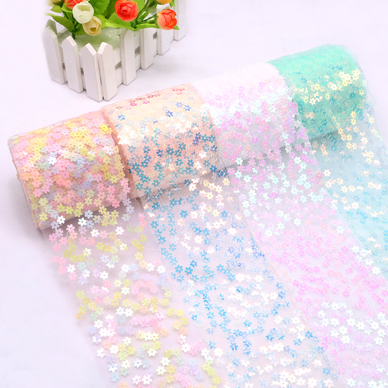 8cm 10cm 10 Yards Glitter Sequ - огляд і ціна Organza Ribbon Spool