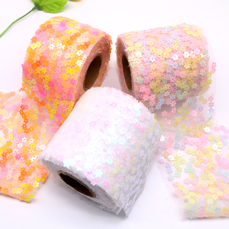 8cm 10cm 10 Yards Glitter Sequ - огляд і ціна Organza Ribbon Spool